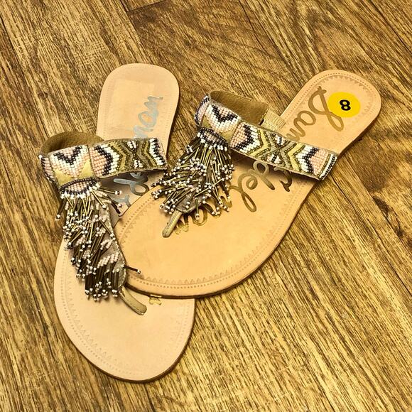 Sam Edelman Anella Multi Bead Fringe Slip On Thong Sandals Size 8 - Picture 3 of 15